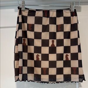 Urban Outfitters Checkered Chess Mini Skirt -‎ XS